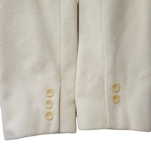 Talbots Petites Angora Rabbit Hair Wool Blazer Size SP Yellow Lined Flap Pockets - Picture 4 of 10